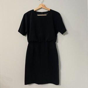 Banana Republic Black Dolman Short Sleeve Midi Black Dress Size 0P